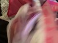 Sperme dans sa culotte pleine de mouille
