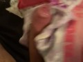 Sperme dans sa culotte pleine de mouille
