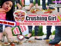 Kati zerquetscht verschiedene Gummibären Gummistiefel, Ballerinas und High Heels zerquetschen