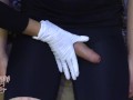 latina handjob with latex glove