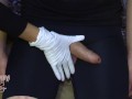 latina handjob with latex glove