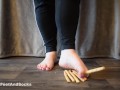 Crushing crackers with my lovely bare feet, crush food. ASMR