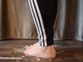 Crushing crackers with my lovely bare feet, crush food. ASMR