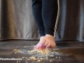 Crushing crackers with my lovely bare feet, crush food. ASMR