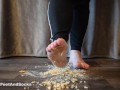 Crushing crackers with my lovely bare feet, crush food. ASMR
