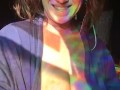 Slow breathing, heartbeat, good morning playing with nipples and natural breasts. Sunlight, rainbows