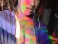 Slow breathing, heartbeat, good morning playing with nipples and natural breasts. Sunlight, rainbows
