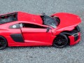 Crush of Red Audi R8 model toy car with Black Pump Stilettos