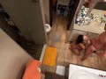Girl Deep Sucks Cock In The Bathroom, Fucks In Different Poses And Receives Cumshot On Pussy