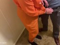 Sexy Foot Fetish Girl Prisoner Slave Arrested by Nylon Sissy pantyhose cuffed Handjob