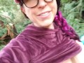 Nerdy Faery Does an OUtdoor standing Piss While walking