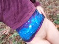 Nerdy Faery Does an OUtdoor standing Piss While walking