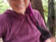 Nerdy Faery Does an OUtdoor standing Piss While walking