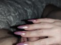 Long nails Ball scratching and slow Handjob