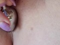 Pussy fuck with big black glass toy Part 1