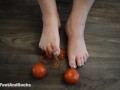  Crush food with my barefeet, crushing tomatoes 