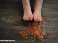  Crush food with my barefeet, crushing tomatoes 