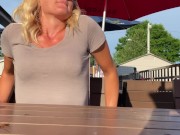 Sexy Milf Kara Wears Remote Vibrator and Butt Plug and Cums at Public Restaurant—CumPlayWithUs2