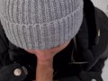Quick public blowjob in the snow - Anthony Jonezs