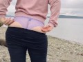 Round Booty MILF On A Public Beach Showing Her Fat Ass