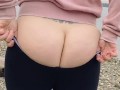 Round Booty MILF On A Public Beach Showing Her Fat Ass