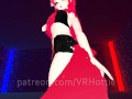 Red Head Neko in Black Booty Shorts Strips Down Thigh High Hentai Choker Tail Play POV Lap Dance