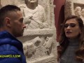 British Babe Goes to The History Museum with Her Stepdad