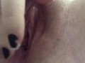 Visible orgasm with hollow peehole sound