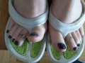 Happy V-day! My gift to my fans: Cum walk in public with dirty feet and long purple nails