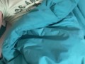 Horny under covers wank followed by cum over belly by big dick