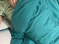 Horny under covers wank followed by cum over belly by big dick