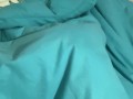 Horny under covers wank followed by cum over belly by big dick