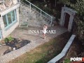 Stacked Upper-Class Strumpet Inna Innaki Gags on Pool Guy's Cock