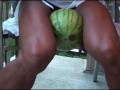 Muscular Thighs Crush A Watermelon Then Armwrestle Geek