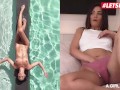 AGirlKnows - Carolina Abril And Penelope Cross Hot Spanish Teens Poolside Lesbian Sex