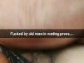 Old man fuck me in mating press with a broken condom...i feel his cum inside....[Cuckold.Snapchat]