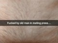 Old man fuck me in mating press with a broken condom...i feel his cum inside....[Cuckold.Snapchat]