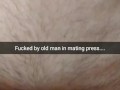 Old man fuck me in mating press with a broken condom...i feel his cum inside....[Cuckold.Snapchat]