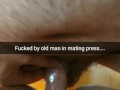 Old man fuck me in mating press with a broken condom...i feel his cum inside....[Cuckold.Snapchat]