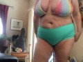 bbw bikini tryon chubby big tit goth milf pawg