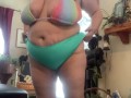 bbw bikini tryon chubby big tit goth milf pawg