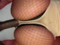 Latina MILF takes dick in sexy fishnets