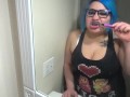 Nerdy Gamer Thick Glasses Brushing Teeth FREE PREVIEW