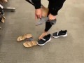 PUBLICLY TRYING ON SHOES IN TARGET