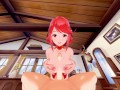 Pyra jerks you with her big tits, lets you cum on them - Xenoblade Chronicles 2 Hentai.