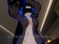 Blue Haired Devil Succubus in Straps Blindfold Rides For Senpai Tattoos POV Lap Dance Hentai Robe