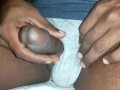 Night time watching porn and Handjob nice big creamy cumshot