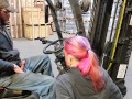 TGIF riding His cock while He's on the forklift