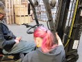 TGIF riding His cock while He's on the forklift