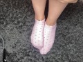 Girl in pink socks shows her toes and masturbate - SofiaRemedy